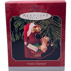 Hallmark Keepsake 1998 CHATTY CHIPMUNK Collectible Christmas Ornament Mint Box